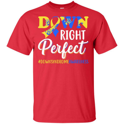 Down Syndrome Awareness Down Right Perfect-T-Shirt & Hoodie-Classic T-Shirt-Red