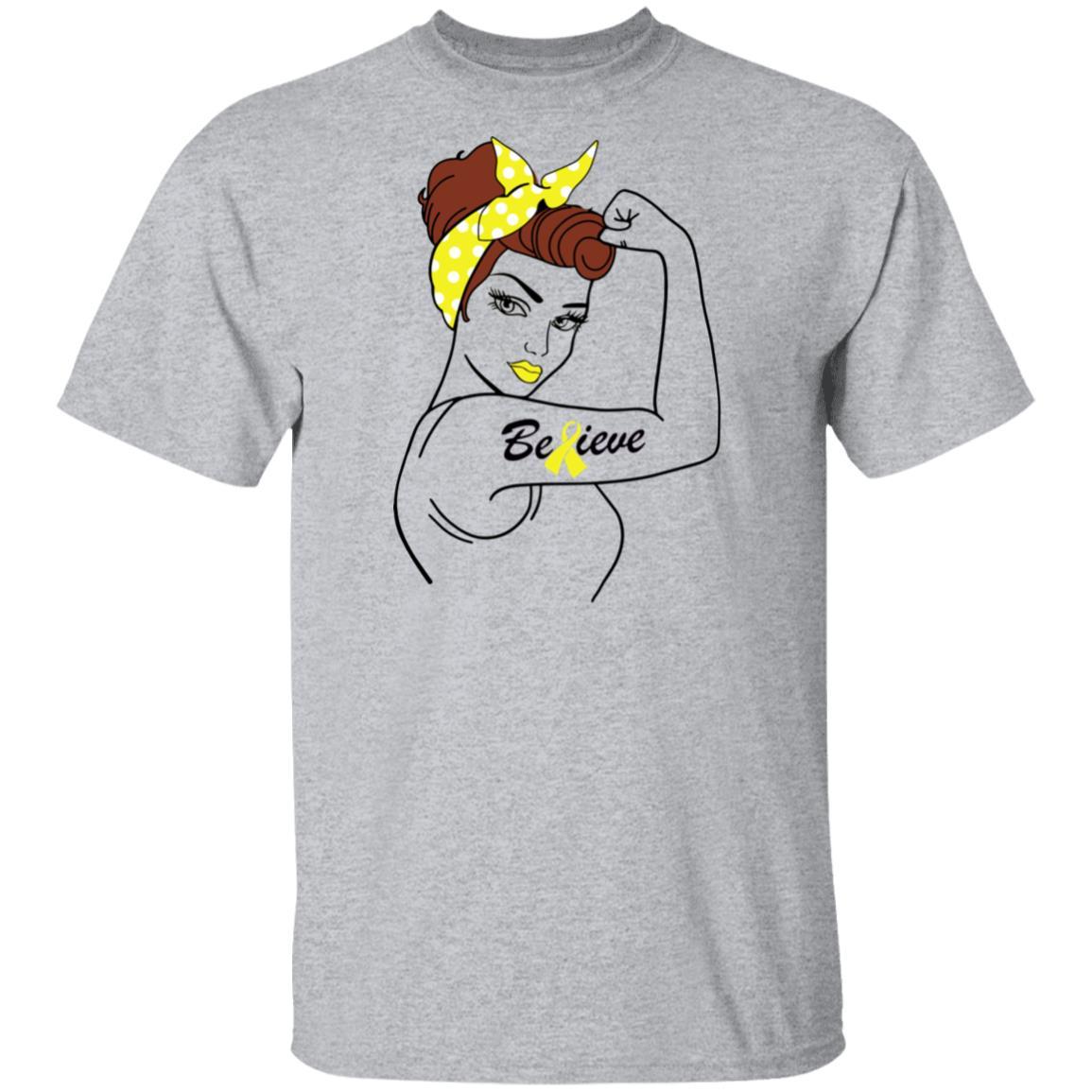 Support Sarcoma Awareness Warrior Believe-T-Shirt & Hoodie-Classic T-Shirt-Sport Grey