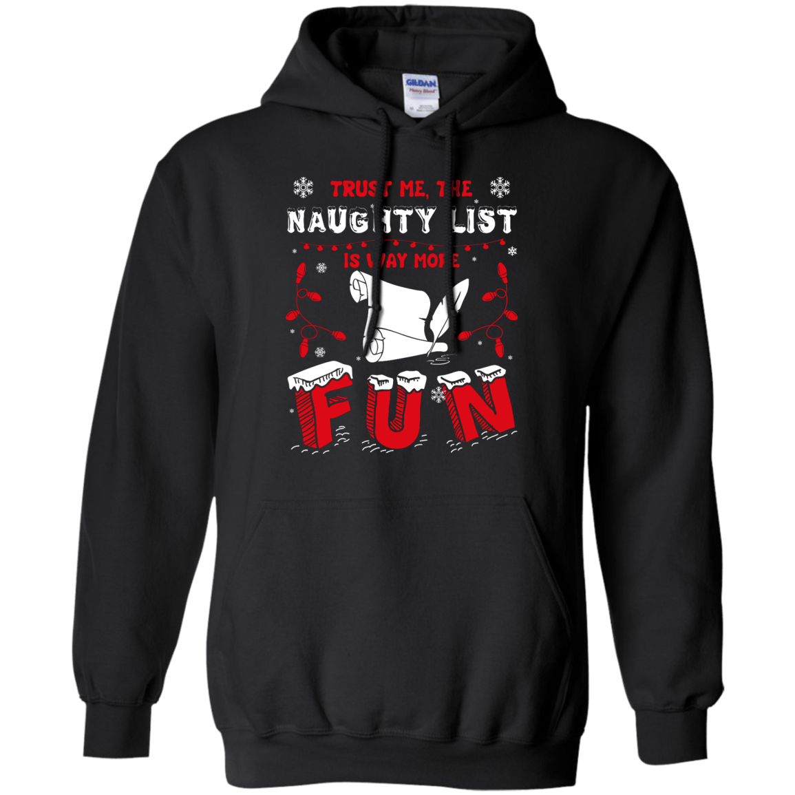 Trust Me The Naughty List Is Way More Fun-T-Shirt & Hoodie-Pullover Hoodie-Black