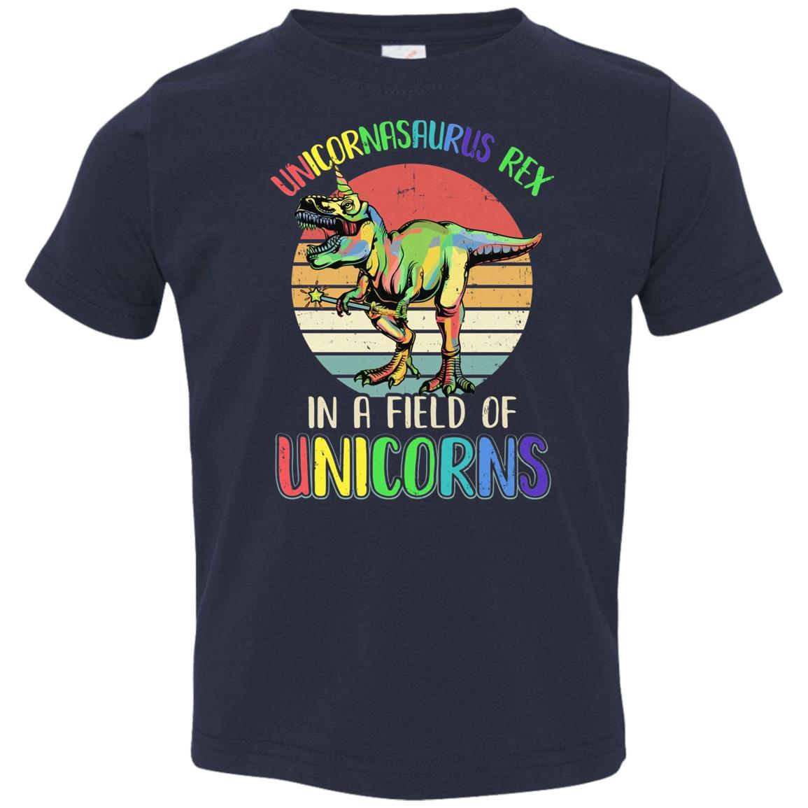 Be A Unicornasaurus Rex In A Field Of Unicorns Youth-Youth Shirt-Toddler T-Shirt-Navy