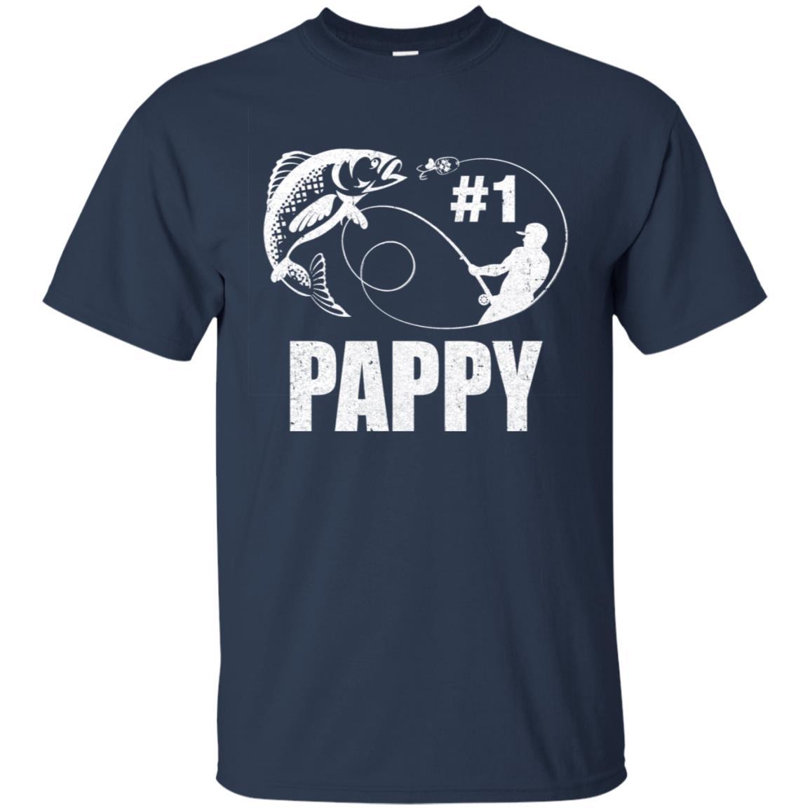 #1 Pappy Fishing Fisherman Best Fathers Day Gift-T-Shirt & Hoodie-Classic T-Shirt-Navy