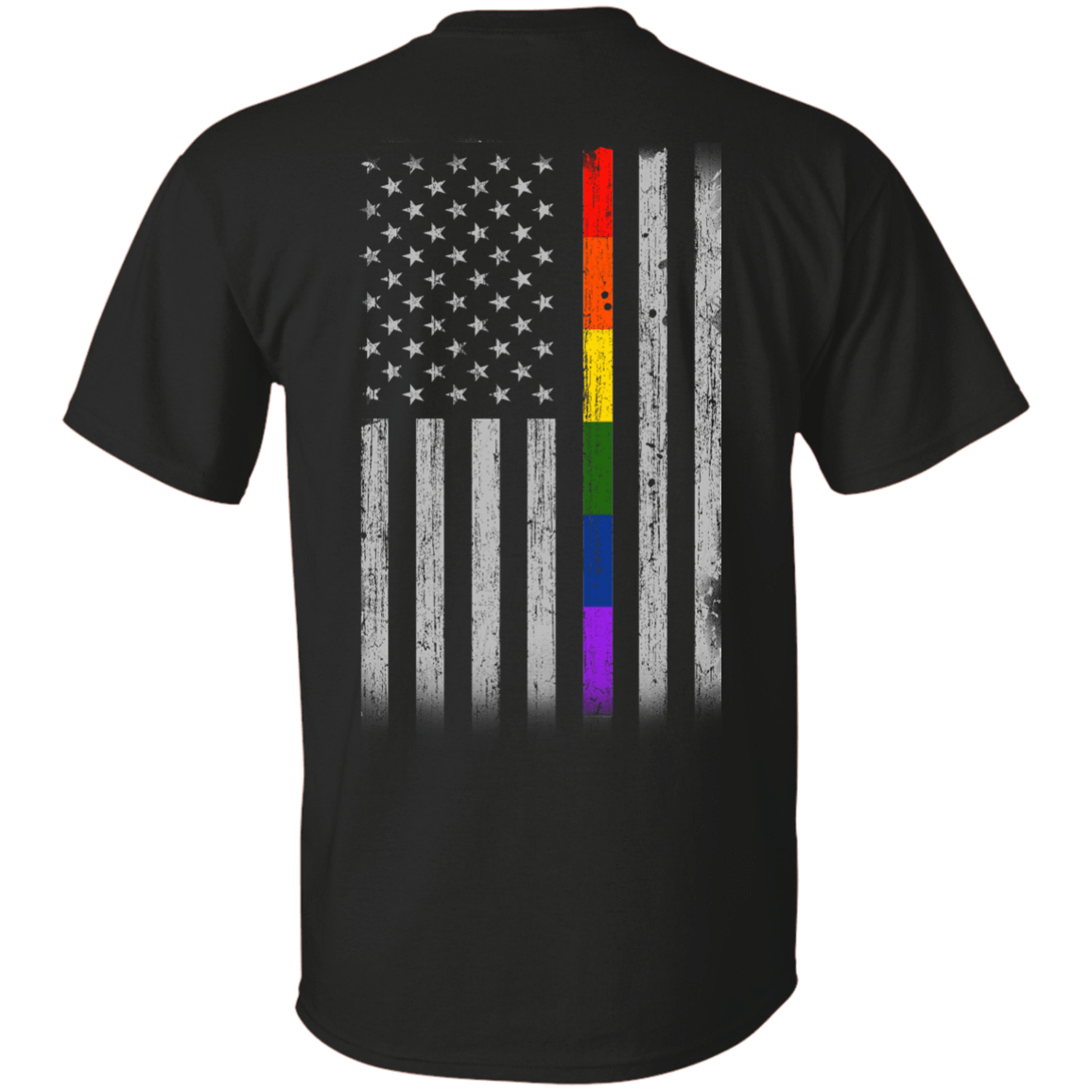 Rainbow Lesbian Gay Pride LGBT America Flag-T-Shirt & Hoodie-Classic T-Shirt-Black