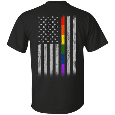 Rainbow Lesbian Gay Pride LGBT America Flag-T-Shirt & Hoodie-Classic T-Shirt-Black