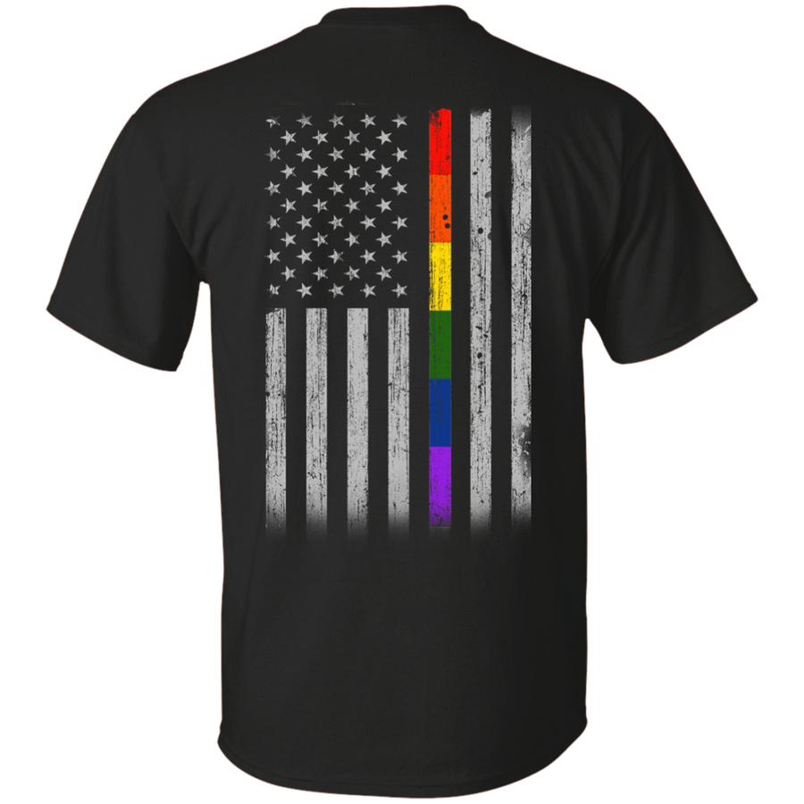 Rainbow Lesbian Gay Pride LGBT America Flag-T-Shirt & Hoodie-Classic T-Shirt-Black