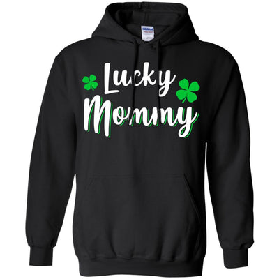 Luckiest Lucky Mommy St Patricks Day-T-Shirt & Hoodie-Pullover Hoodie-Black