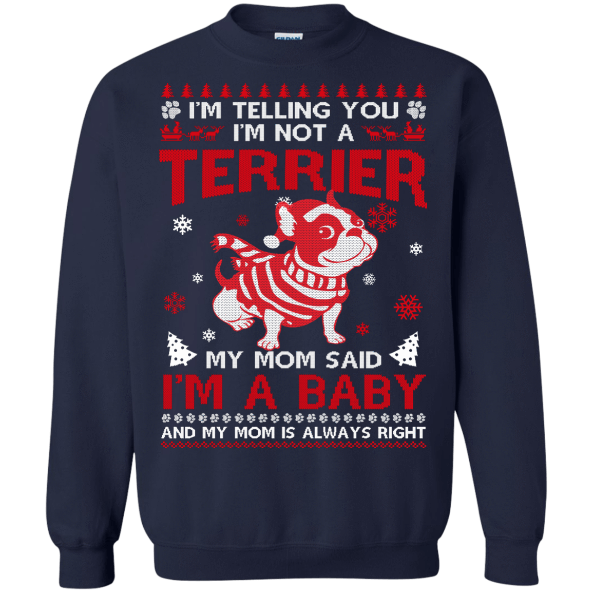 I'm Telling You I'm Not A Terrier-T-Shirt & Hoodie-Crewneck Sweatshirt-Navy