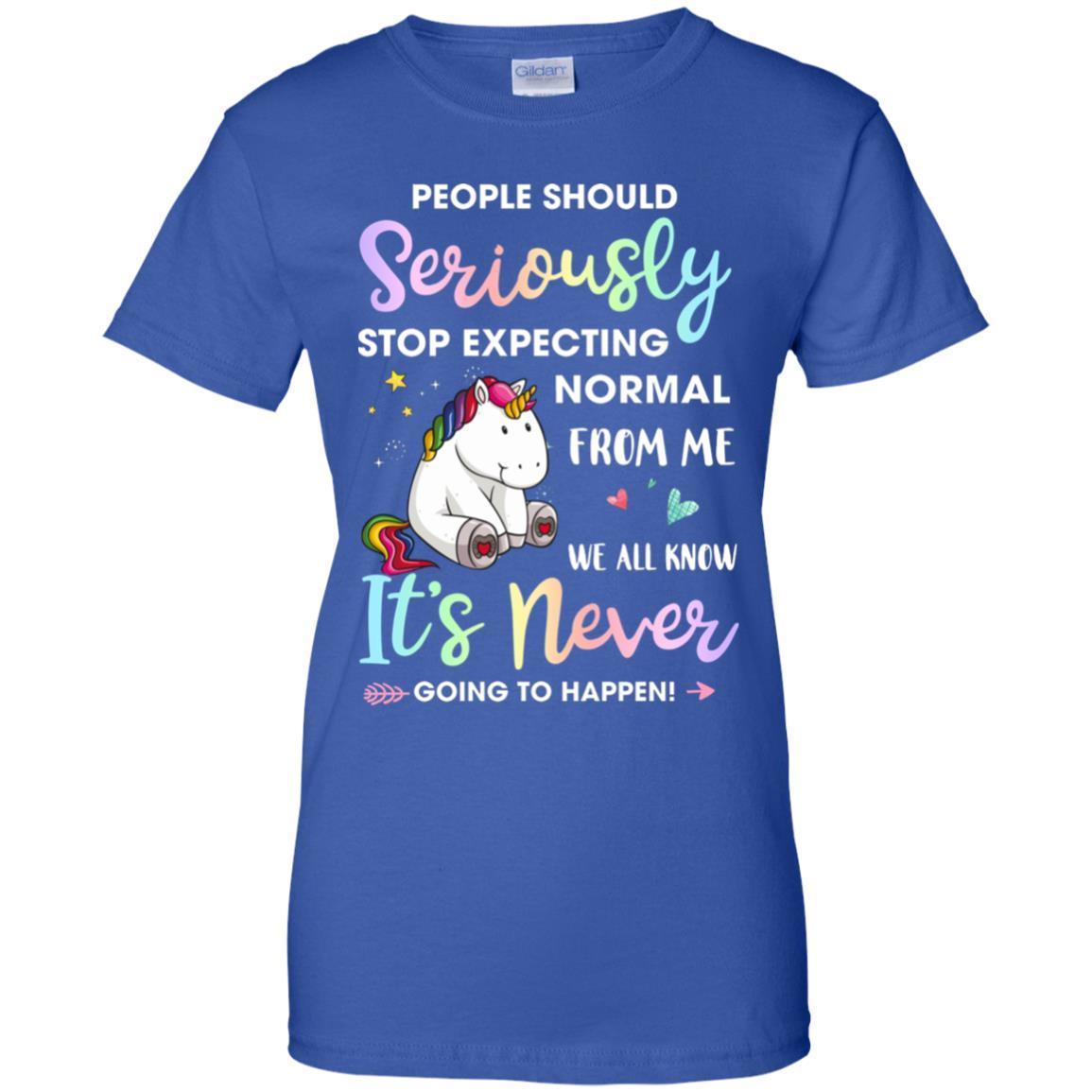 People Should Stop Expecting Normal From Me Unicorn-T-Shirt & Tank Top-Women's T-Shirt-Royal