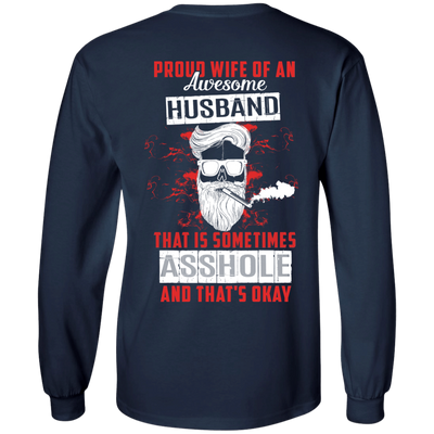 Proud Wife Of An Awesome Husband-T-Shirt & Hoodie-Long Sleeve T-Shirt-Navy