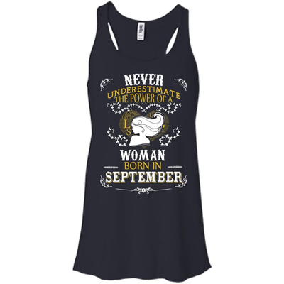 A Woman Born In SEPTEMBER-T-Shirt & Hoodie-Women's Flowy Racerback Tank-Midnight