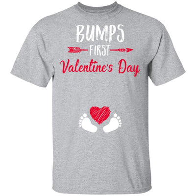 Bumps First Valentine's Day Cute Adorable Baby Pregnancy-T-Shirt & Hoodie-Classic T-Shirt-Sport Grey