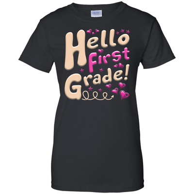 Hello First Grade First Day Of School-T-Shirt & Hoodie-Women's T-Shirt-Black