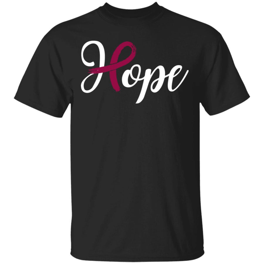 Multiple Myeloma Awareness Burgundy Ribbon Hope-T-Shirt & Hoodie-Classic T-Shirt-Black