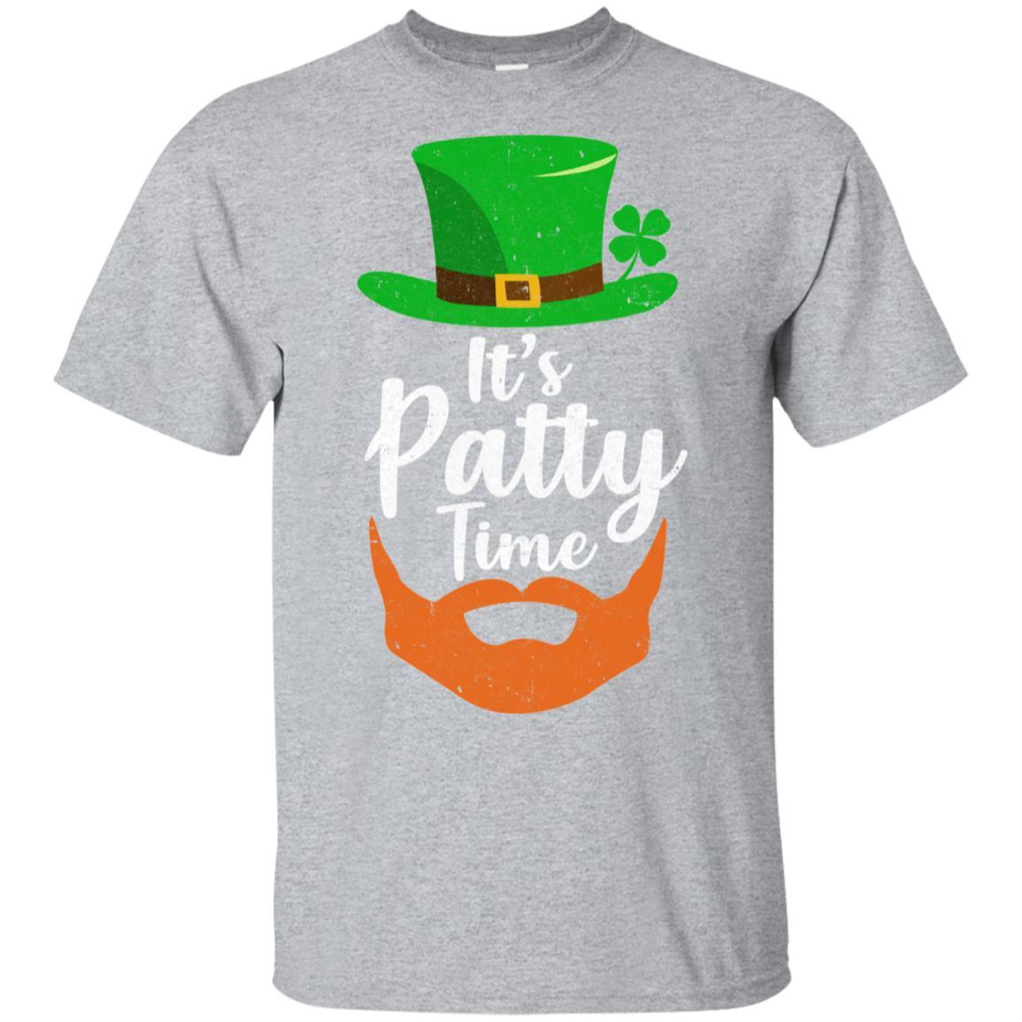 It's Patty Time Bearded Man St Patrick's Day-T-Shirt & Hoodie-Classic T-Shirt-Sport Grey