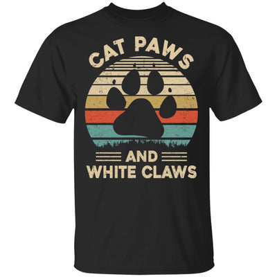 Cat Paws And White Claws Vintage Cute Cat Lover-T-Shirt & Hoodie-Classic T-Shirt-Black