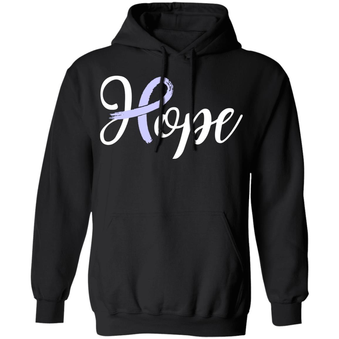 Stomach Cancer Awareness Periwinkle Ribbon Hope-T-Shirt & Hoodie-Pullover Hoodie-Black