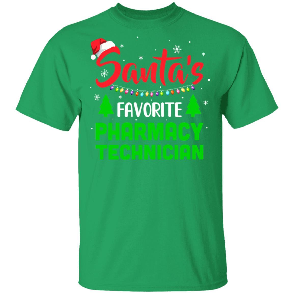 Santa's Favorite Pharmacy Technician Funny Christmas Xmas Gifts-T-Shirt & Sweatshirt-Classic T-Shirt-Irish Green