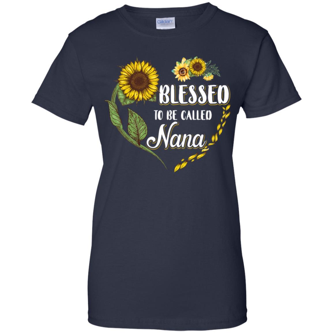 Blessed To Be Called Nana Sunflower Mothers Day Gift-T-Shirt & Tank Top-Women's T-Shirt-Navy