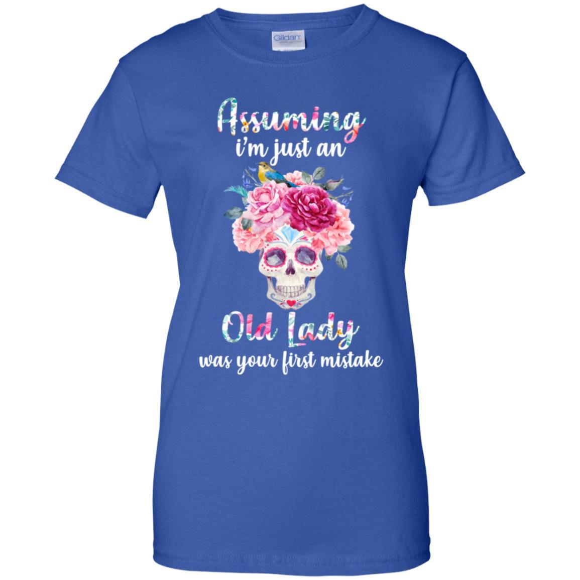 Assuming I'm Just An Old Lady Was Your First Mistake Skull-T-Shirt & Hoodie-Women's T-Shirt-Royal