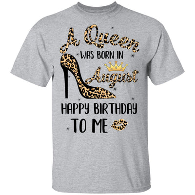 Born In August Girl Leopard High Heels Birthday Women Gift-T-Shirt & Tank Top-Classic T-Shirt-Sport Grey