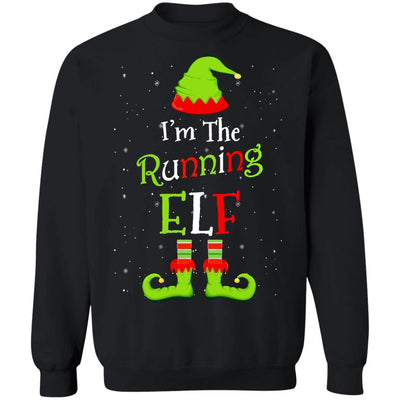 I'm The Running Elf Family Matching Funny Christmas Group Gift-T-Shirt & Sweatshirt-Crewneck Sweatshirt-Black