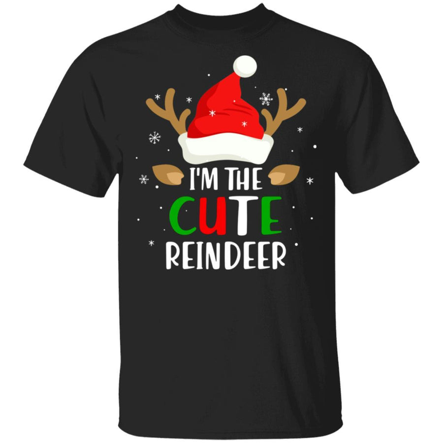 I'm The Cute Reindeer Matching Family Christmas-T-Shirt & Sweatshirt-Classic T-Shirt-Black