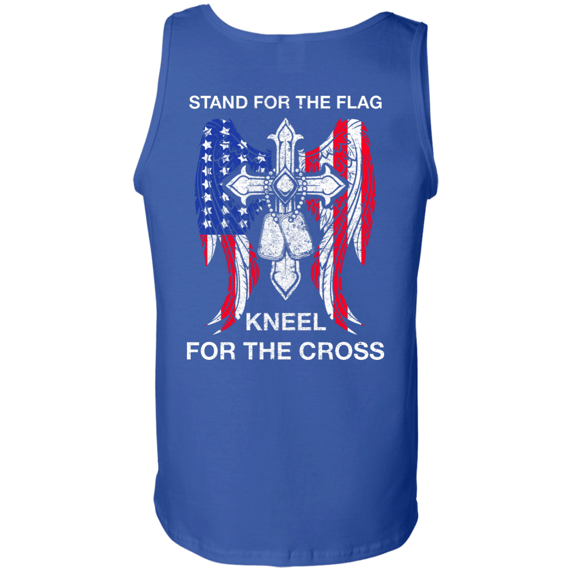 Stand For The Flag Kneel For The Cross-T-Shirt & Hoodie-Unisex Tank-Royal