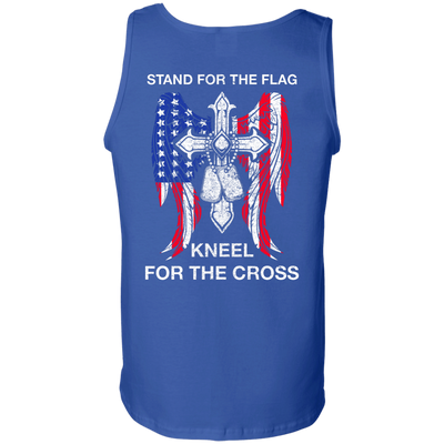 Stand For The Flag Kneel For The Cross-T-Shirt & Hoodie-Unisex Tank-Royal