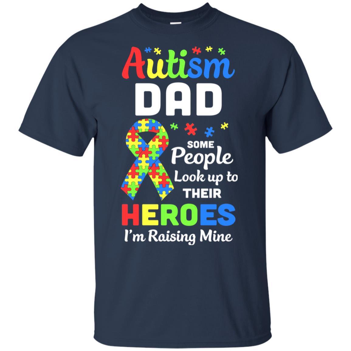 Autism Dad Some People Look To Their Heroes-T-Shirt & Hoodie-Classic T-Shirt-Navy