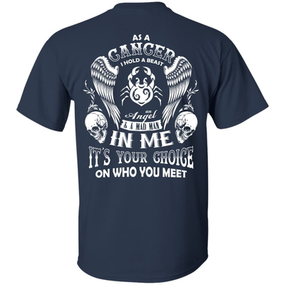 As A Cancer I Hold A Beast An Angel A Madman In Me-T-Shirt & Hoodie-Classic T-Shirt-Navy