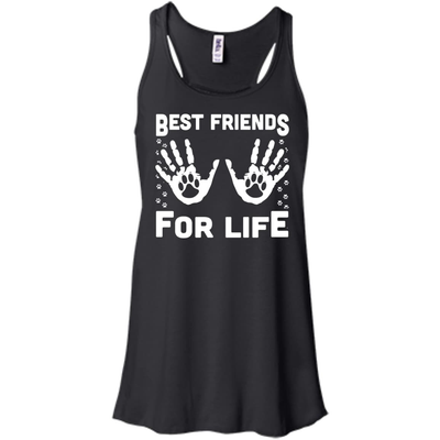 Funny Cat Best Friends For Life-T-Shirt & Hoodie-Women's Flowy Racerback Tank-Black