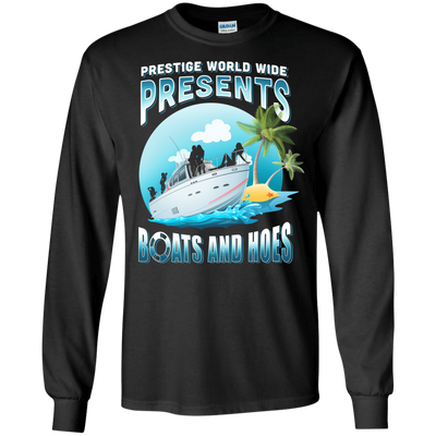 Prestige Worldwide Present Boats And Hoes-T-Shirt & Hoodie-Long Sleeve T-Shirt-Black