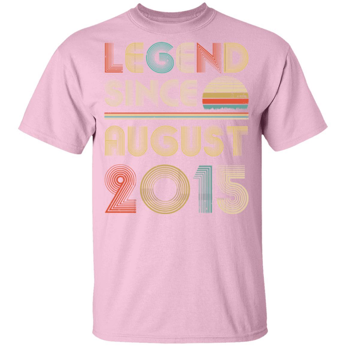 Legend Since August 2015 Vintage 6th Birthday Gifts Youth-Youth Shirt-Youth T-Shirt-Light Pink