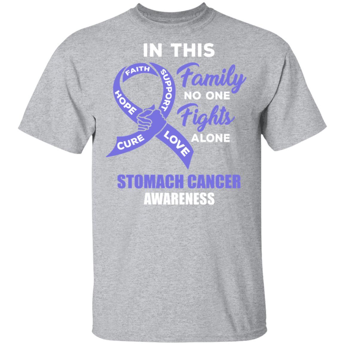 In This School No One Fights Stomach Cancer Awareness Alone-T-Shirt & Hoodie-Classic T-Shirt-Sport Grey