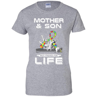 Mother And Son Best Friends For Life Autism Awareness-T-Shirt & Hoodie-Women's T-Shirt-Sport Grey