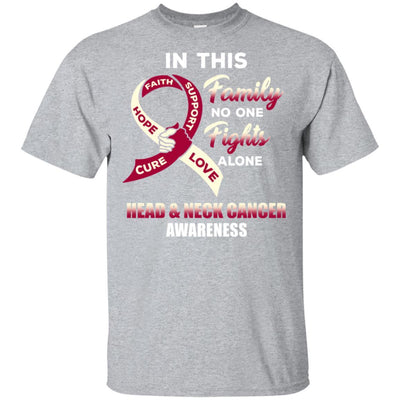 In This Family No One Fights Alone Head Neck Cancer-T-Shirt & Hoodie-Classic T-Shirt-Sport Grey