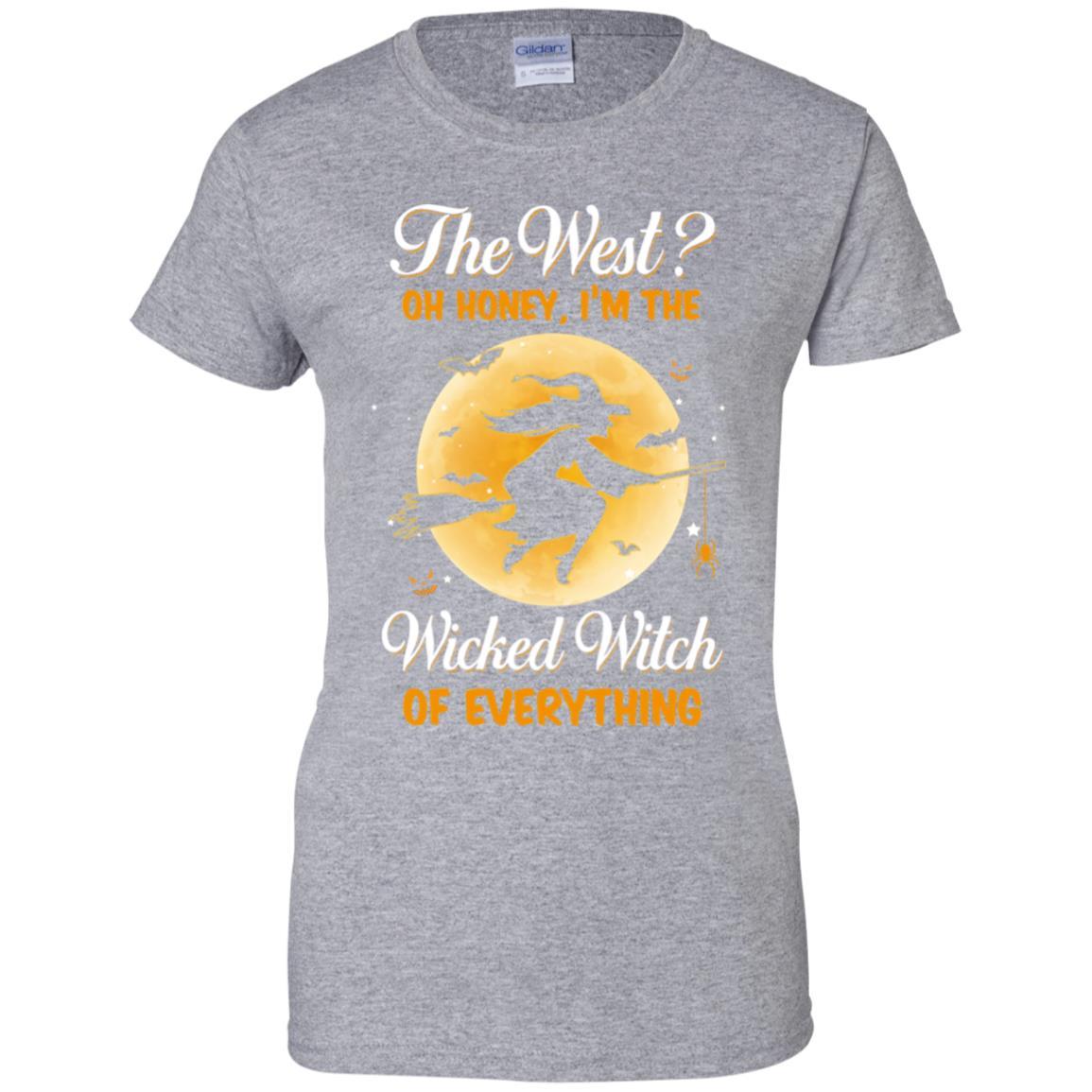 The West Oh Honey I'm The Wicked Witch Funny Halloween-T-Shirt & Hoodie-Women's T-Shirt-Sport Grey