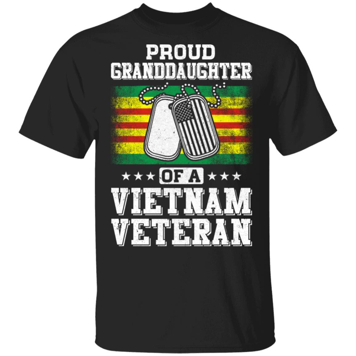 Proud Granddaughter Of A Veteran Papa Grandpa Grandma-T-Shirt & Hoodie-Classic T-Shirt-Black