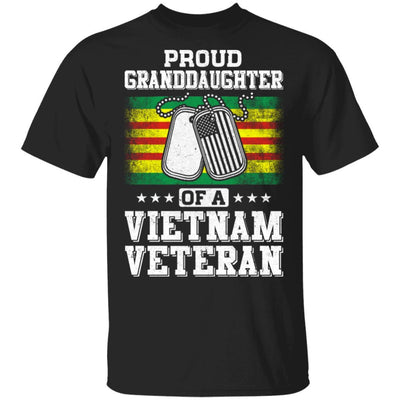 Proud Granddaughter Of A Veteran Papa Grandpa Grandma-T-Shirt & Hoodie-Classic T-Shirt-Black