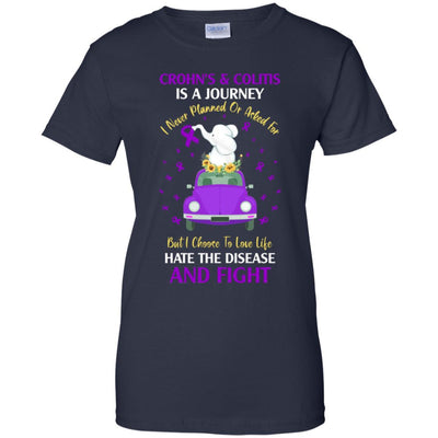 Crohn's And Colitis Awareness Is A Journey-T-Shirt & Hoodie-Women's T-Shirt-Navy