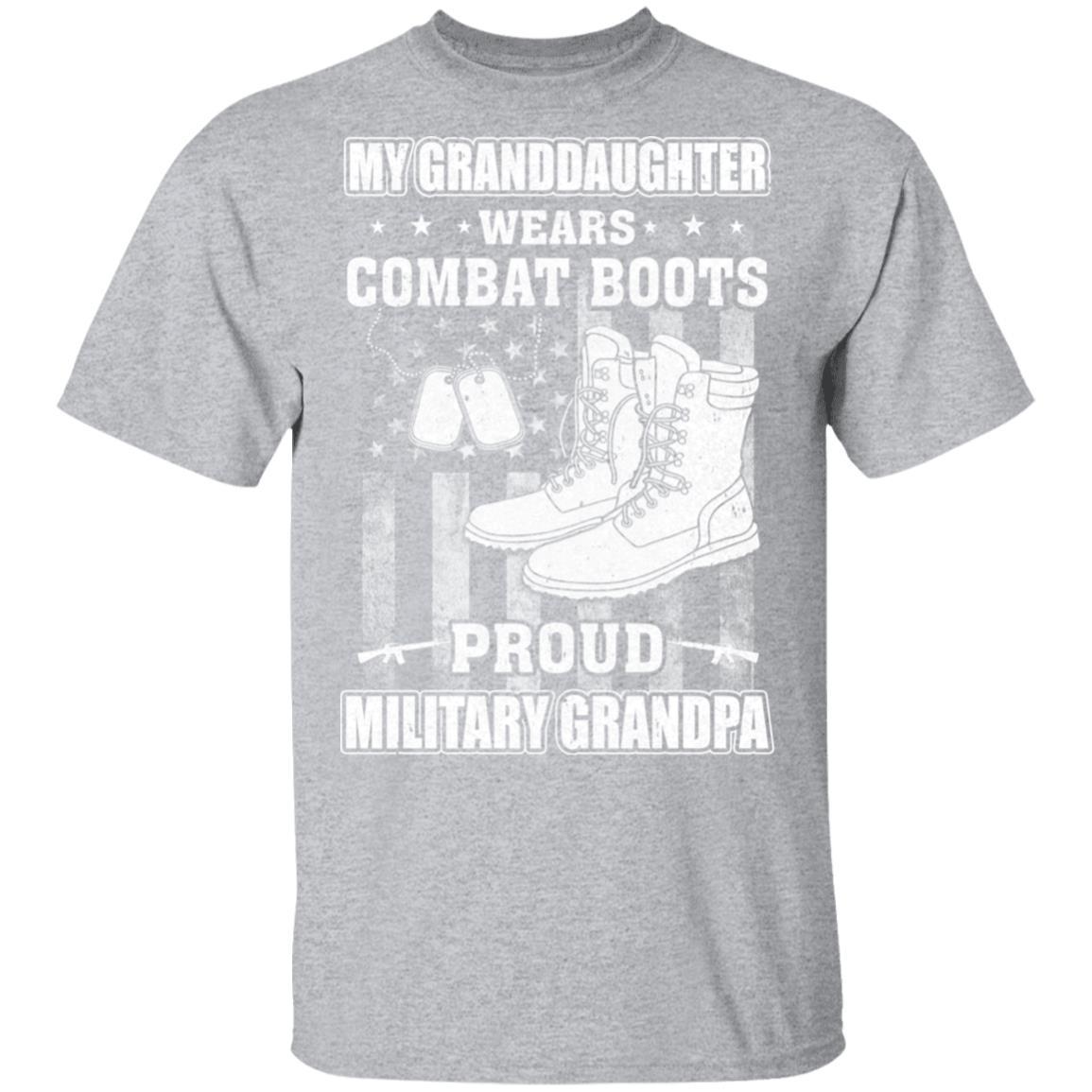 My Granddaughter Wears Combat Boots Proud Military Grandpa-T-Shirt & Hoodie-Classic T-Shirt-Sport Grey