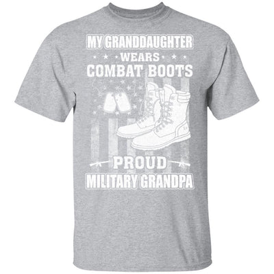 My Granddaughter Wears Combat Boots Proud Military Grandpa-T-Shirt & Hoodie-Classic T-Shirt-Sport Grey
