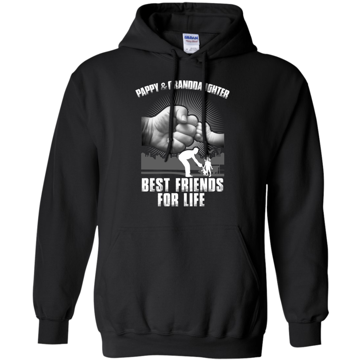 Pappy And Granddaughter Best Friends For Life-T-Shirt & Sweatshirt-Pullover Hoodie-Black