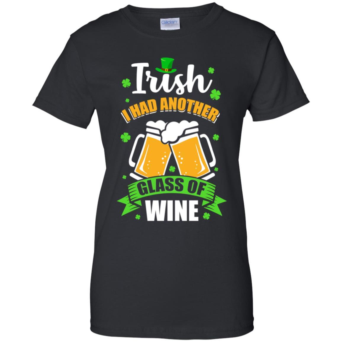 Irish I Had Another Glass Of Wine St Patricks Day-T-Shirt & Hoodie-Women's T-Shirt-Black