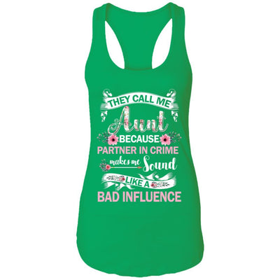 They Call Me Aunt Because Partner In Crime-T-Shirt & Tank Top-Women's Ideal Racerback Tank-Kelly Green