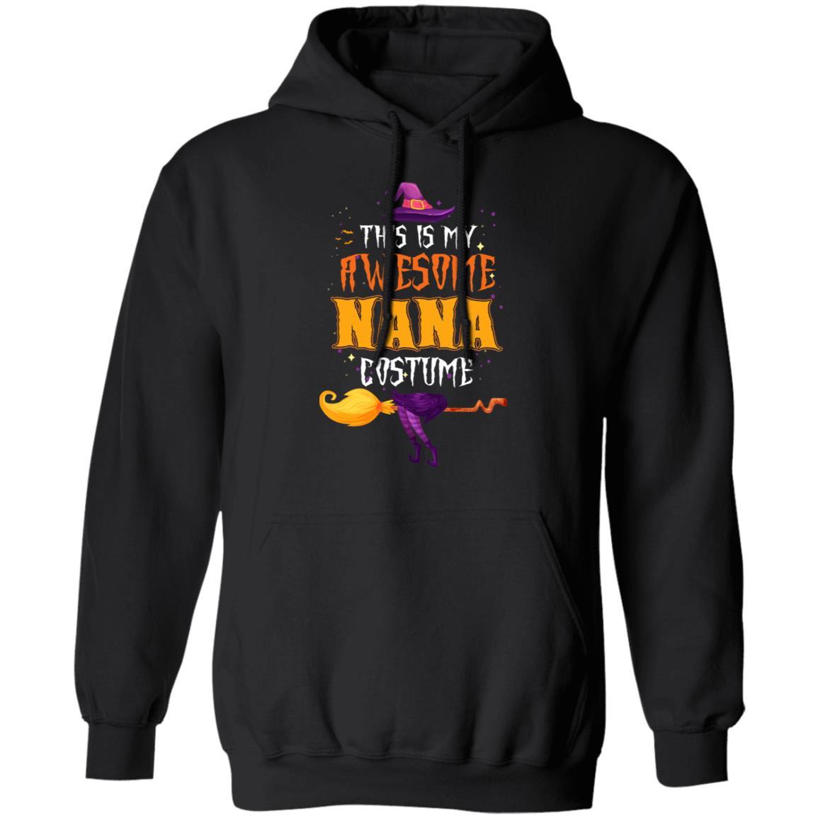 Halloween This Is My Awesome Nana Costume-T-Shirt & Hoodie-Pullover Hoodie-Black