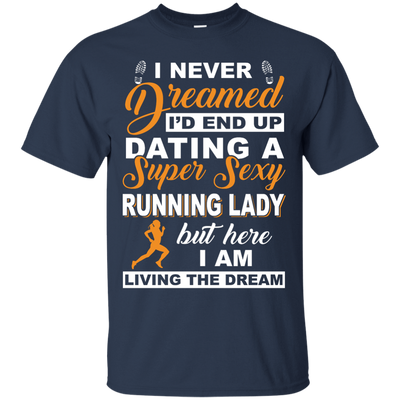 I'd End Up Dating A Super Sexy Running Lady-T-Shirt & Hoodie-Classic T-Shirt-Navy