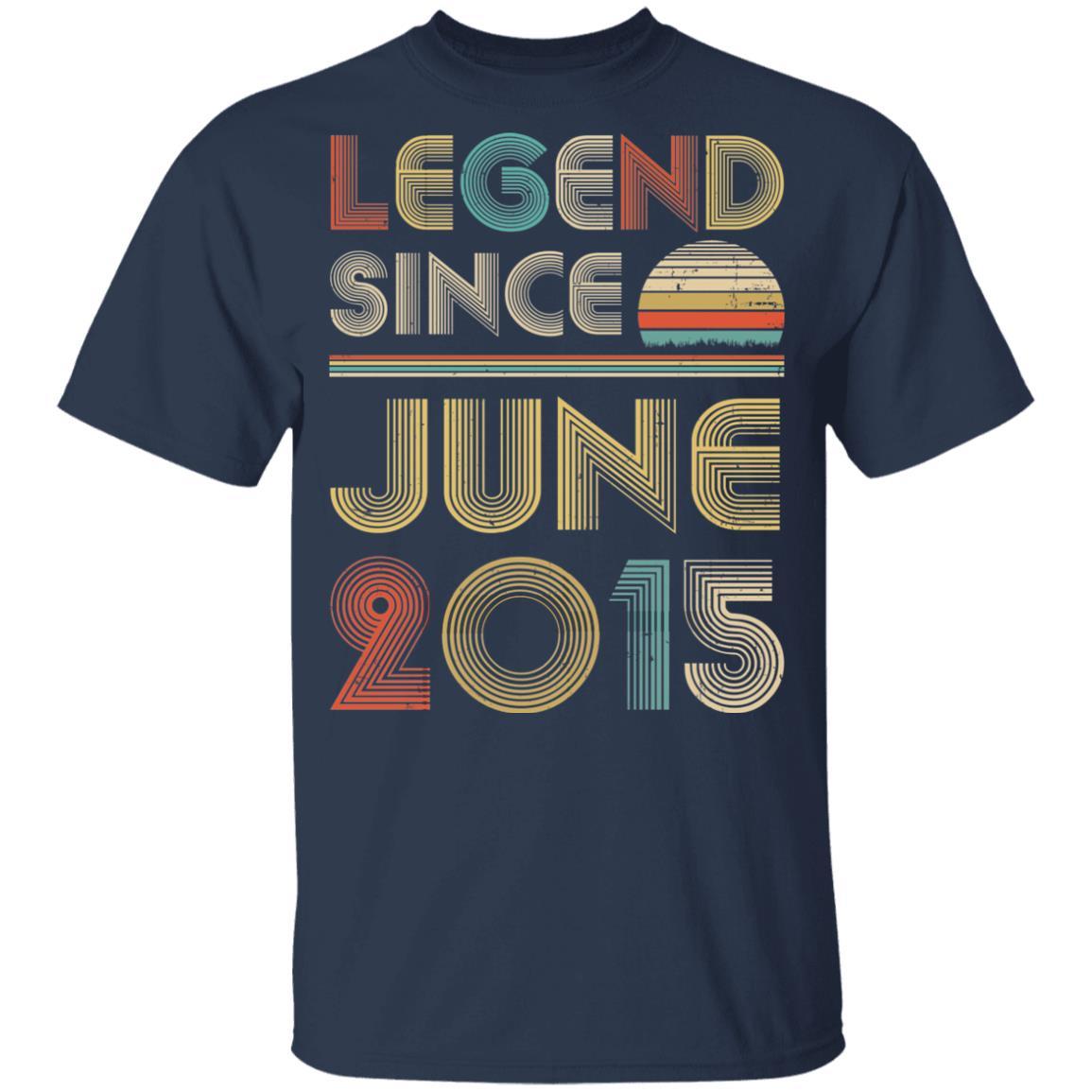 Legend Since June 2015 Vintage 6th Birthday Gifts Youth-Youth Shirt-Youth T-Shirt-Navy