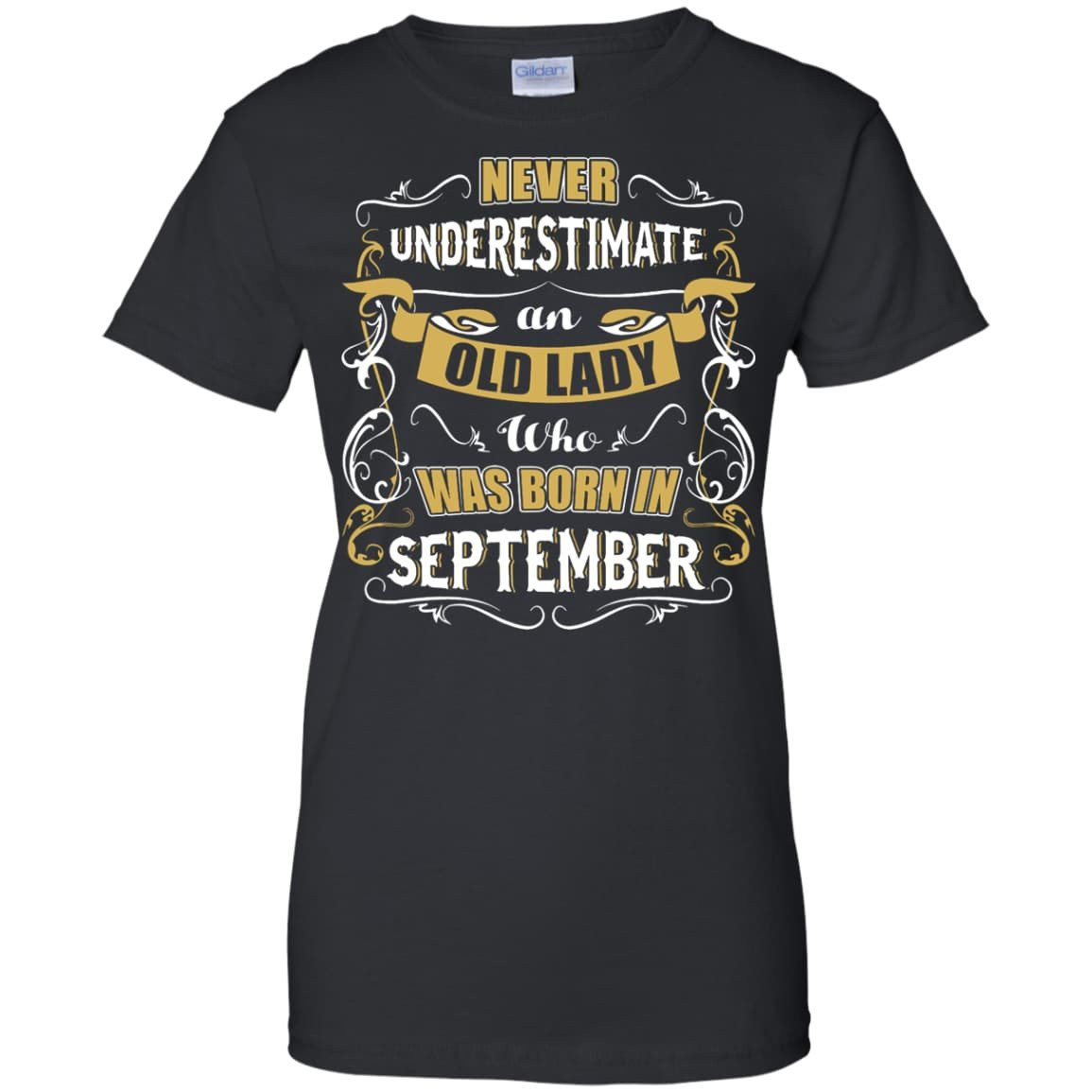An Old Lady Who Was Born In September-T-Shirt & Hoodie-Women's T-Shirt-Black