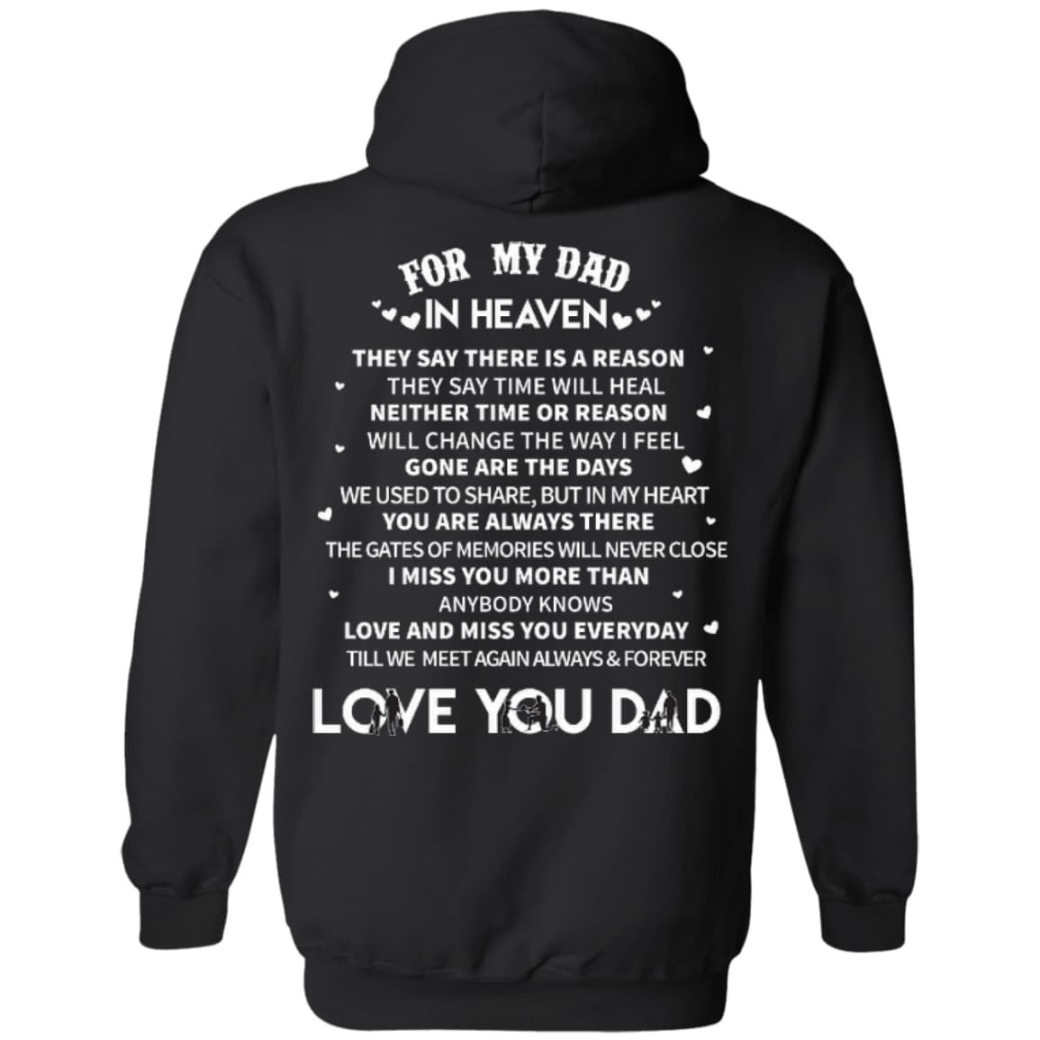 For My Dad In Heaven-T-Shirt & Hoodie-Pullover Hoodie-Black