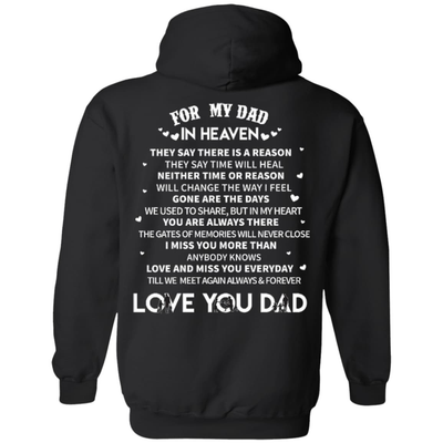 For My Dad In Heaven-T-Shirt & Hoodie-Pullover Hoodie-Black